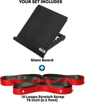 Non-Elastic Stretching Strap with Loops – Stretch Band for Physical Therapy & Yoga (Fascia, Hamstring & Leg Stretcher Belt)(m-2)