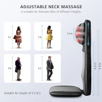 Snailax Shiatsu Neck & Back Massager with Heat — Full-Back Kneading and Rolling Massage Chair Pad with Height Adjustment(m-5)