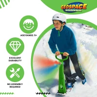 Geospace Ski Skooter Foldable Snow Scooter with LED – Multi-Purpose Snow Sled, Snow Skate & Kids Snowboard for Teens and Adults(m-2)