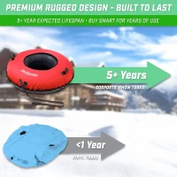 GoSports 44"" Heavy-Duty Winter Snow Tube with Premium Double-Stitched Canvas Cover & Coated Bottom — Commercial-Grade, Multiple Styles(m-4)