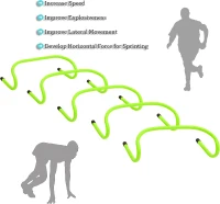 Trademark Innovations 6-Inch Speed Training Hurdles – Pack of 5 (Light Green)(m-4)