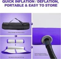 FBSPORT Inflatable Air Gymnastics Track – 16ft (197"" x 39"" x 3.9""), 4/8-inch Inflatable Training Mat with Electric Pump for Home, Training, Cheerleading, Yoga and Water Use(m-5)