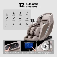 Titan 4D Ultima Massage Chair - Taupe | Full-Body Air Compression | Zero Gravity | SL-Track 4D Therapy | Foot Rollers | Touchscreen & Space-Saving Design(m-6)