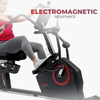 Sunny Health & Fitness Elite Recumbent Cross Trainer — Recumbent Elliptical with Arm Exercisers, Easy-Adjust Seat & Mesh Backrest, Electromagnetic Resistance, Bluetooth & SunnyFit App(m-3)