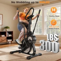 YOSUDA 3-in-1 Elliptical Cardio Climber – Home Elliptical + Climber + Stepper with 45° Incline, 15.5"" Stride, 16 Resistance Levels & Quiet Magnetic System(m-4)