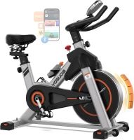 YOSUDA Brake-Pad Stationary Bike with App Support, 45 lb Flywheel, Magnetic Control, 350 lb Capacity and Low Noise Design(m-1)