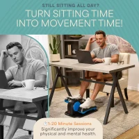 Lifepro AutoGlide Under-Desk Elliptical — Seated Pedal Exerciser for Adults & Seniors (with or without Red Light) — Quiet, Portable Leg Trainer for Home or Office(m-3)