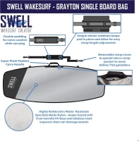 SWELL Grayton Wakesurf Board Travel Bag — Padded Protective Case with Multiple Storage Pockets(m-6)