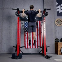 MAJOR FITNESS F22 Power Rack — 1600 lb All-in-One Squat Rack with Dual Pulley System, Heavy-Duty 2""x3"" Steel Frame, Attachments & Integrated Storage(m-6)