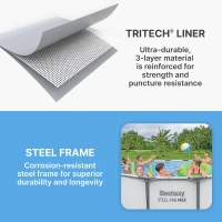 Bestway Steel Pro MAX 13-Foot x 48-Inch Round Above-Ground Pool Set, Gray — Metal Frame with Filter Pump, Ladder & Cover(m-3)