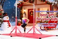 Marfula Foldable Gymnastics Kip Bar for Kids & Teens (Ages 3-20) - 5Ft/8Ft Base, 4Ft Width, 5Ft Adjustable Height - Professional Home & Club Training Equipment(m-6)