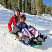 Sno-Storm Premium Foam Snow Sled — Contoured, Durable Foam Sled with Tow Rope and Handles, 50"" x 24"" Lightweight Ride(m-2)