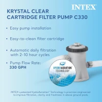INTEX 28207EH Beachside 10 ft x 30 in Metal-Frame Above-Ground Pool Set — Includes 330 GPH Cartridge Filter Pump(m-4)