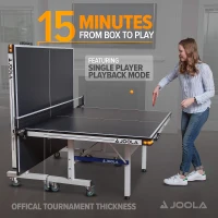 JOOLA Rally TL 9x5' Professional Indoor Ping Pong Table with Quick-Clamp Net & Posts — Tournament-Grade MDF, Fast Assembly, Playback Mode(m-2)
