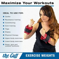 The Cuff Adjustable Ankle & Wrist Weights — Original, for Yoga, Dance, Running, Cardio, Aerobics, Toning & Physical Therapy(m-5)