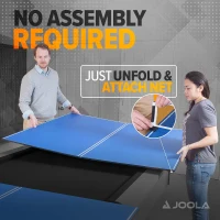 JOOLA Conversion Top with Net — Converts Billiard or Dining Tables into Regulation 9x5 ft Table Tennis Surface (12mm) with Foam Protection, 4-Piece Hinge(m-3)