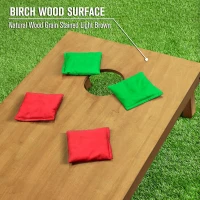 GoSports Regulation 4 ft x 2 ft Wooden Cornhole Set with Light Brown Stain, Includes Carrying Case & Bean Bags(m-5)