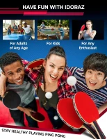 Professional Ping Pong Paddle by Idoraz - ITTF Approved Table Tennis Racket with Carrying Case, 2.00 mm Rubber - Speed 99, Spin 93, Control 90(m-8)