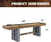 Barrington Shuffleboard Urban Collection 9' Shuffleboard Table — PVC-Laminated Finish with Puck Set & Accessories, Ideal for Family Game Rooms(m-2)