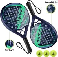 Carbon Fiber Surface Padel Racket with EVA Memory Flex Foam Core – Lightweight Paddle(m-8)