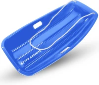 Slippery Racer Downhill Sprinter Flexible Kids & Toddler Toboggan Sled — Blue, Cold-Resistant with Pull Rope and Handles(m-2)