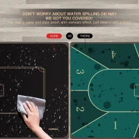 YUZPKRSI 47 x 24 Inch Texas Hold'em Poker Mat — 6-Player Water-Repellent Rubber Table Topper with Thick Carrying Bag(m-2)