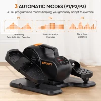 Dripex 3-in-1 Under-Desk Elliptical — Electric Seated Pedal Exerciser with 10 Levels of Speed & Resistance, Remote Control, Fully Assembled(m-6)