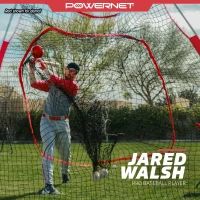 PowerNet 7x7 Baseball/Softball Practice Net Kit with Accessories - Ball Caddy, Weighted Ball & Tee(m-4)