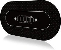 YUZPKRSI 70 x 35 Inch Poker Mat — 8-Player Texas Hold'em Rubber Table Topper, Folding Portable Layout with Carrying Bag for Poker, Blackjack, Casino(m-1)