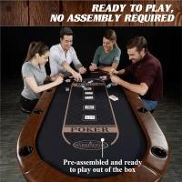 Barrington Poker Folding Table & Tabletop Collection — Padded Casino-Style Rail with Felt Play Surface for Texas Hold'em (Multi-Style)(m-3)