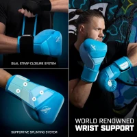 Hayabusa T3 Boxing Gloves for Men & Women — Dual-X Hook-and-Loop, Splint Wrist Support, 5-Layer Knuckle Padding(m-4)
