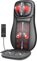 Snailax Shiatsu Neck & Back Massager with Heat — Full-Back Kneading and Rolling Massage Chair Pad with Height Adjustment(m-1)