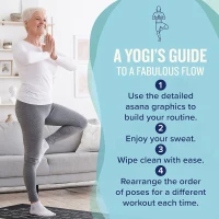 NewMe Fitness Extra-Large 5mm Yoga Mat for Men & Women – 68"" Long Non-Slip Exercise Mat with 70 Illustrated Yoga Poses for Home and Gym(m-6)