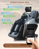 RELX 2025 Full-Body Massage Chair – 15-Mode Zero Gravity SL-Track Shiatsu Recliner with Built-In Heat, Airbag Body Scan, Deep Yoga Stretch, Calfrest Extension & AI Control (Black)(m-8)