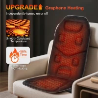 COMFIER Upgraded Vibration Back Massager for Chairs — Deep Tissue Seat & Lumbar Massager with Graphene Heating Pad, Chair Massage Cushion for Pain Relief — Gifts for Dad, Mom, Men & Women(m-4)