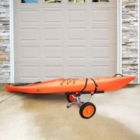 VEVOR Kayak Cart — Heavy-Duty Kayak Trailer with 450 lb Capacity, Detachable Canoe Trolley, Adjustable Width & Nonslip Support, 12"" Solid Tires(m-8)