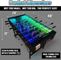 PartyLife 48"" Foosball Table with Folding Steel Legs and App-Controlled LED Lights(m-2)