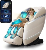 RelaxRelife 4D Full-Body Massage Chair with 166° Flexible SL Track, Reading Lamp, 18 Modes, 11 Techniques, 36 Airbags, Zero Gravity Recliner, Yoga Stretch & Foot Massage (Beige)(m-1)