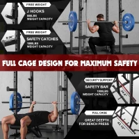 GOIMU C1-V4 Power Cage — 2000 lb Capacity Squat Rack with Lat Pulldown, Multi-Function Strength Cage with Multiple Attachments for Home/Garage(m-6)