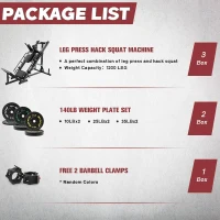 RitFit Home Gym Leg Press / Hack Squat Combo with Weight Plate Set — Adjustable Angles, Linear Bearings and Plate Storage for Complete Lower-Body Training(m-2)