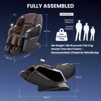 Space Walk & Ankle Stretch 4D Massage Chair — Zero Gravity SL-Track Shiatsu Recliner with Electric Calfrest Extension, Foot Rollers & AI Voice (S002 Black)(m-2)