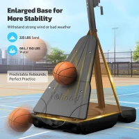 Portable Basketball Hoop System with 44/48"" PC Backboard, Quick Height Adjustment to 10 ft, Wheeled Base for Backyard/Driveway/Court(m-5)