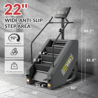 Fitvids Heavy-Duty Stair Stepper — Commercial-Grade Continuous Climber with LED Display, 15 Resistance Settings for Cardio & Leg Conditioning (Home Gym Ready)(m-2)