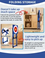 4-in-1 Bristle Axe Throwing Target Set with 8 Long-Handled Axes & 8 Star Darts - Indoor/Outdoor Yard Game(m-8)