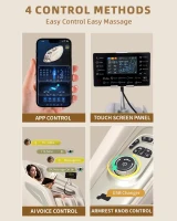 RelaxRelife Full-Body 4D Zero-Gravity Massage Chair with Body Scan, Intelligent Shiatsu Stretch, Heated Back & Legs, AI Voice Control, Bluetooth Speaker, Airbags and 135cm SL-Track — Beige(m-5)