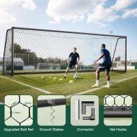 MOPHOTO Aluminum Soccer Goals (6x4/8x6/10x6.5/12x6/16x7/18.5x6.5/21x7/24x8 ft) – Durable Backyard and Training Goals for Teens & Adults(m-4)