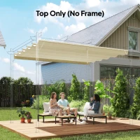 Outsunny 8.2' x 8.4' Retractable Pergola Canopy Replacement, Fit 10' x 10' Frame, Pergola Cover Replacement Top Only, Cream White(m-1)
