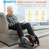 Shiatsu Foot Massager with Heat - FSA Eligible, 3-Level Heating, Deep Kneading & Rolling for Calves, Feet & Arms, Relief for Plantar Fasciitis & Neuropathy(m-2)