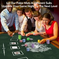 70 x 35 Inch Waterproof Poker Table Mat — Super-Soft Texas Hold'em Surface with Premium Smooth Finish and Zippered Carrying Case for Parties and Home Casinos(m-6)
