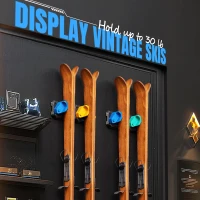 Skifavs Ski & Snowboard Wall Rack - Damage-Free Garage Mount, Space-Saving Vertical Organizer, Blue (2-Pack)(m-4)